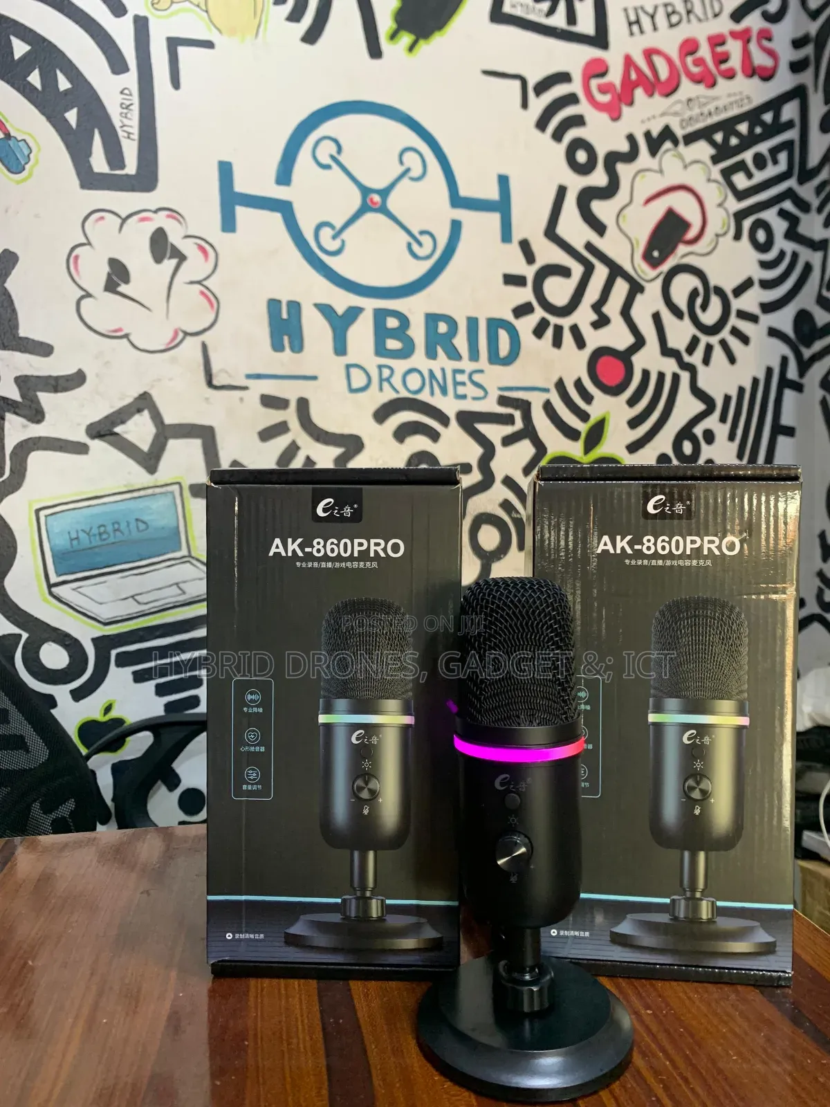 Ak 860 Gaming Microphone Condenser for Content Podcast
