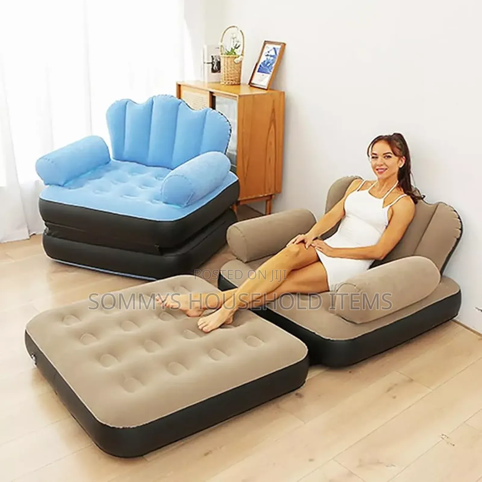 2way Inflatable Sofa Bed / Chair With Pump