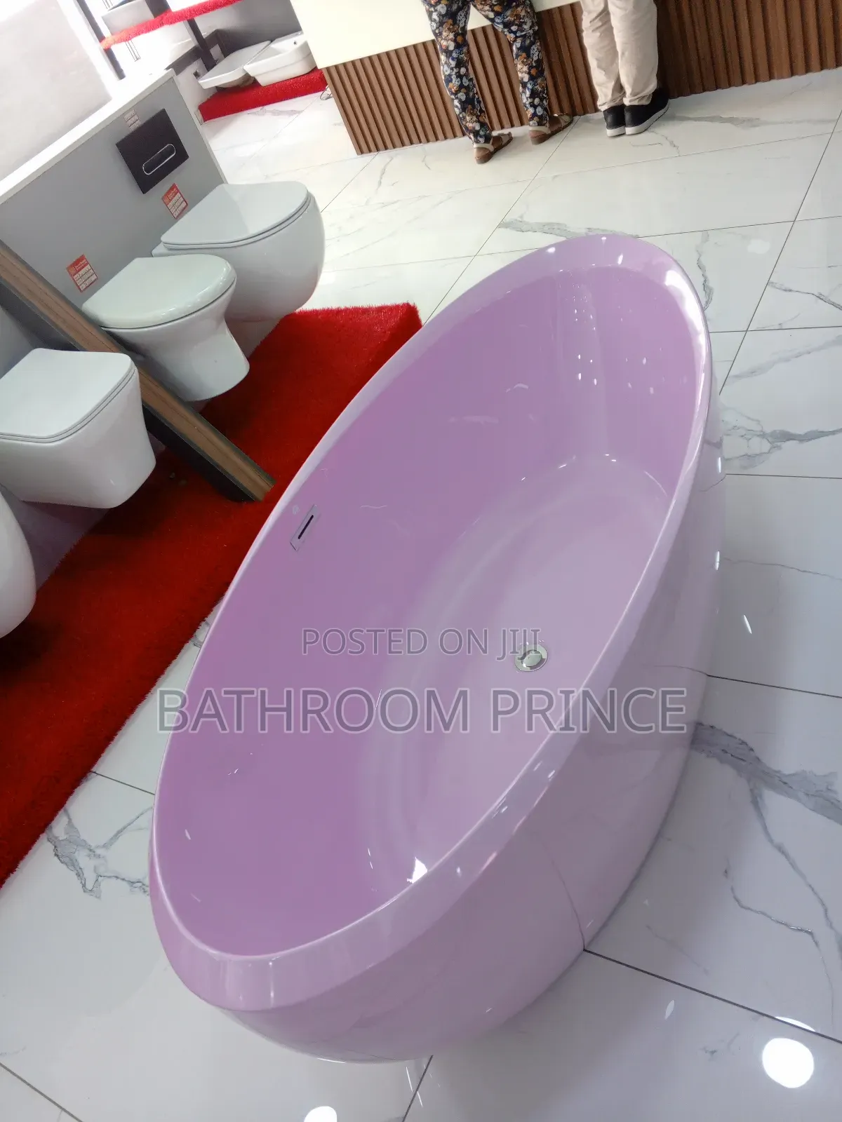 Luxury Pink Acrylic Freestand Bathtub
