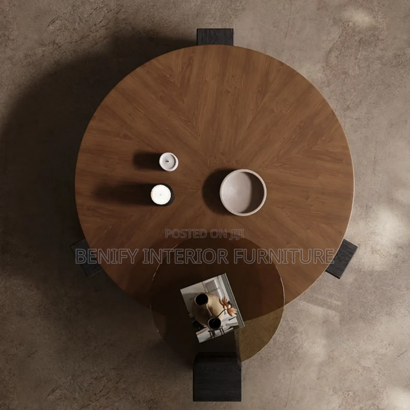 Wooden Center Table With Stool