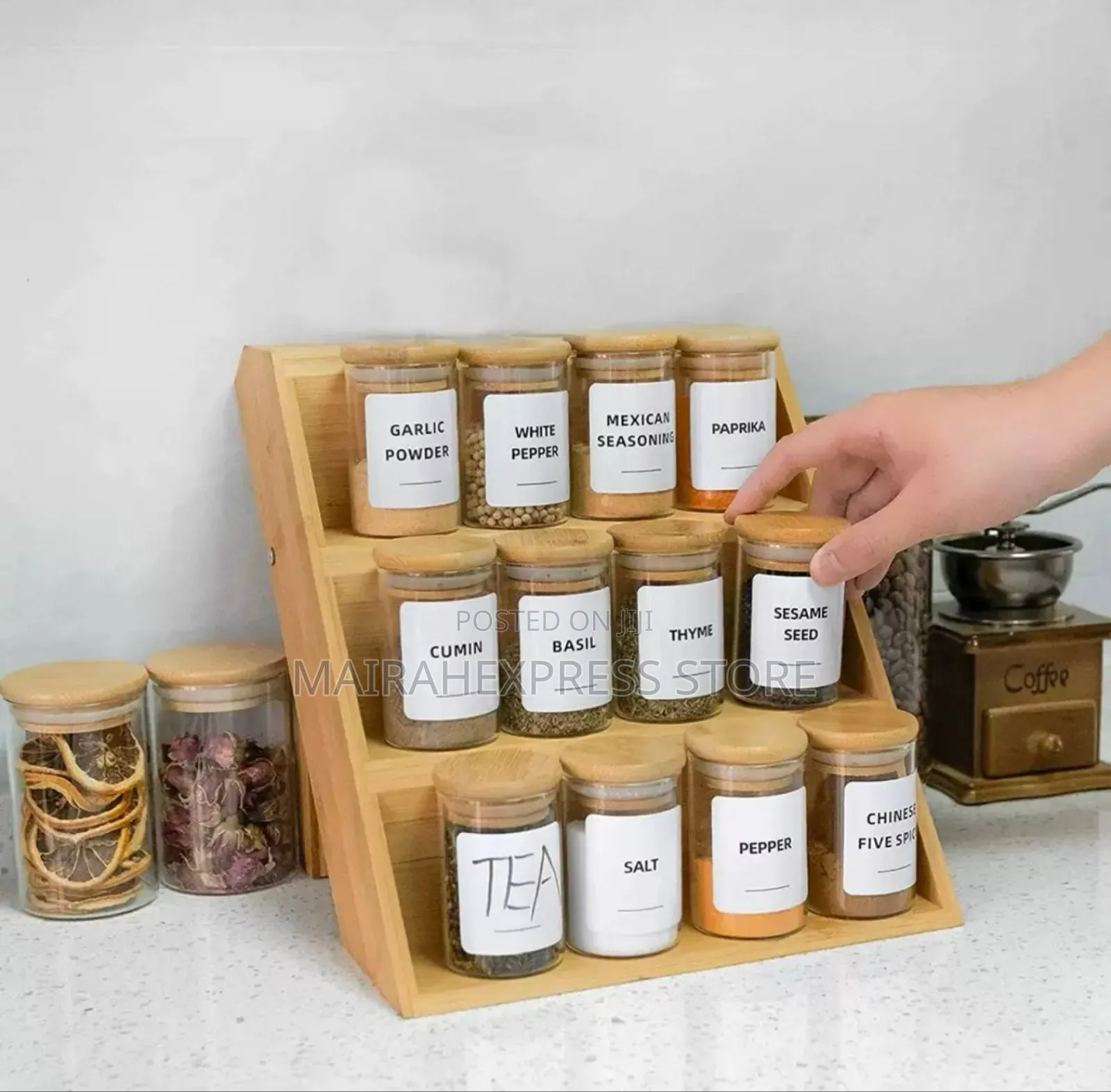 12pcs Spice Jar With 3 Tiers Stand