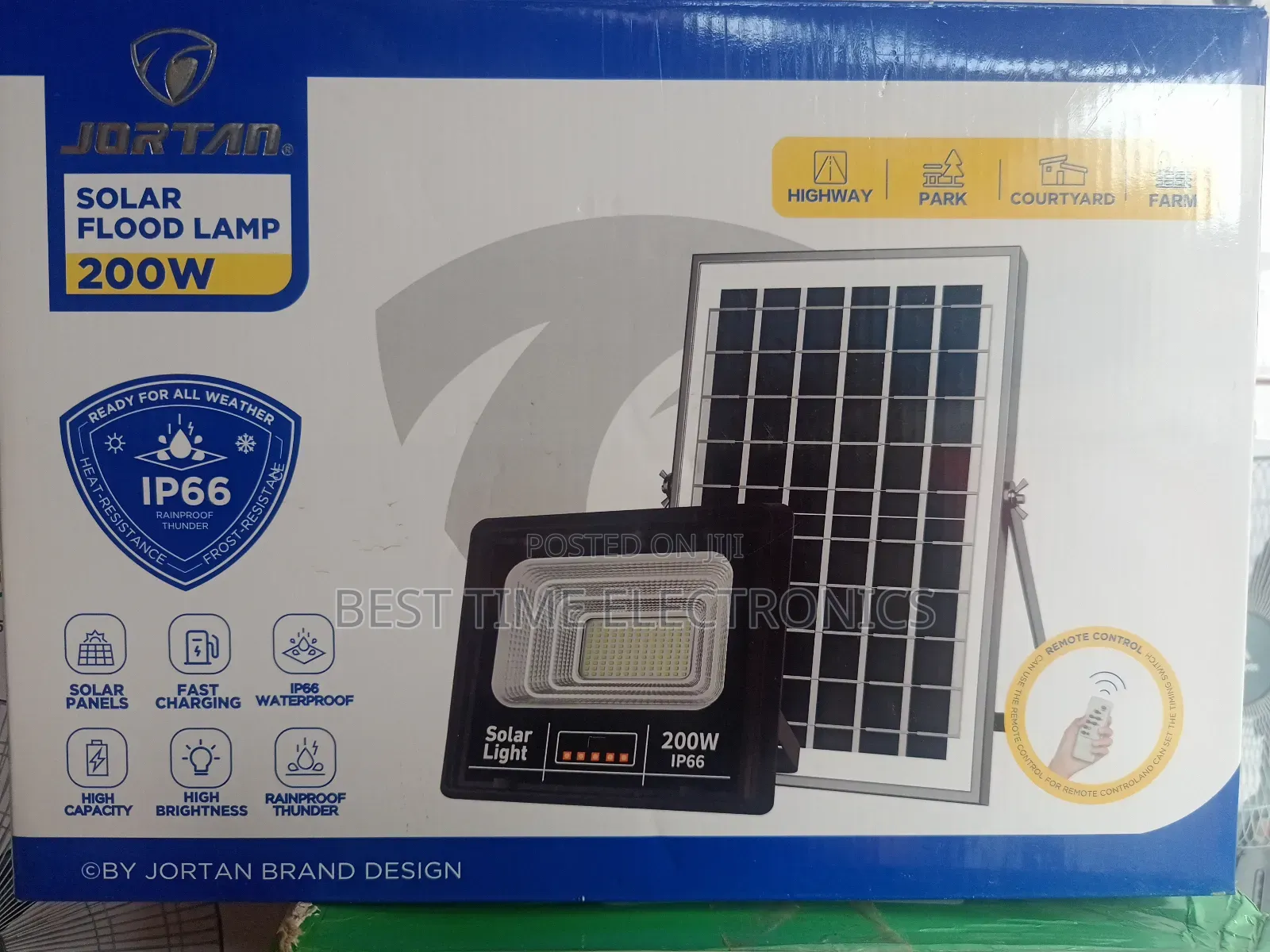 Powerful Jortan 200watts Solar Light/Flood Lamp