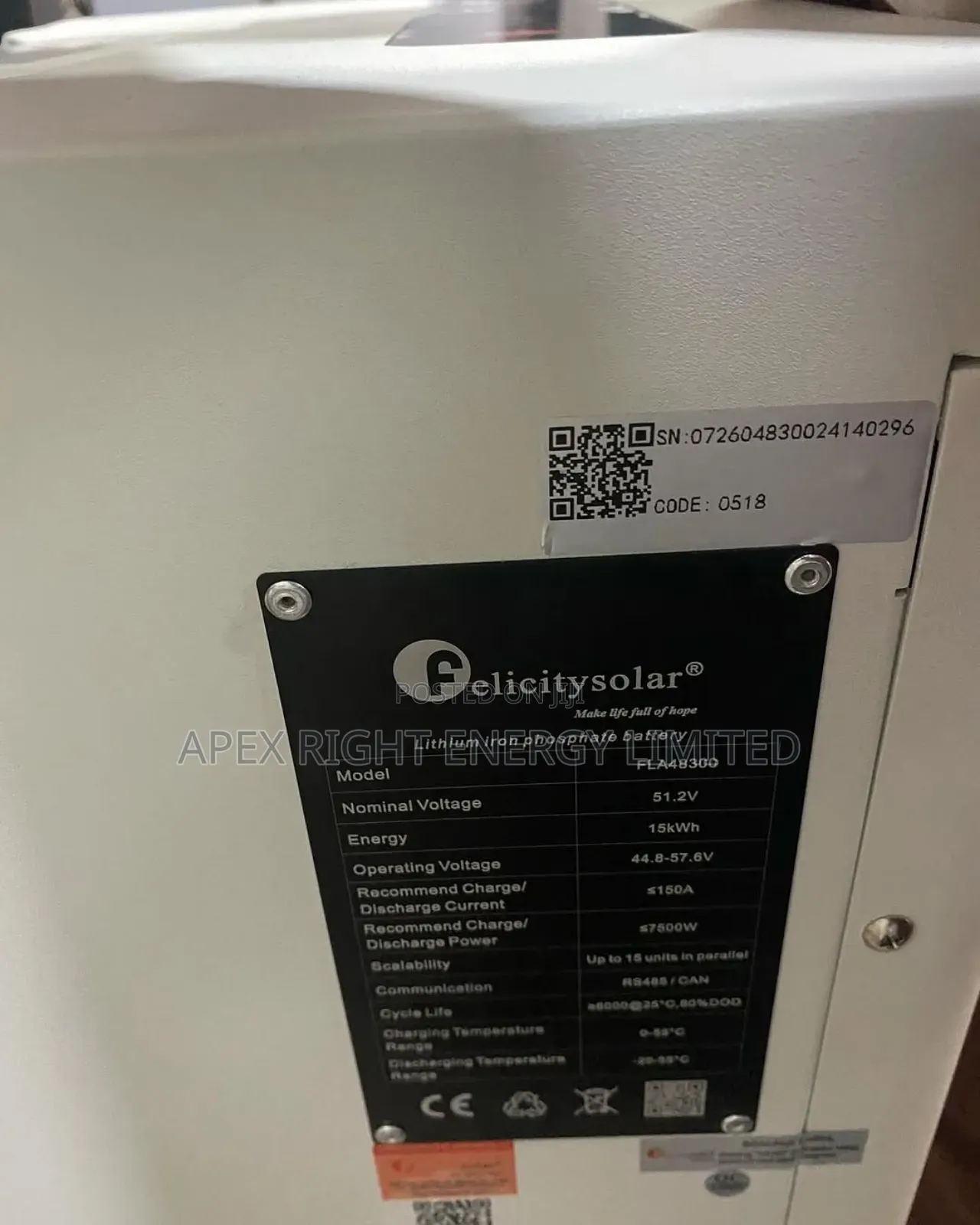 15kwh Felicity Lithium Battery Flat Newest Version