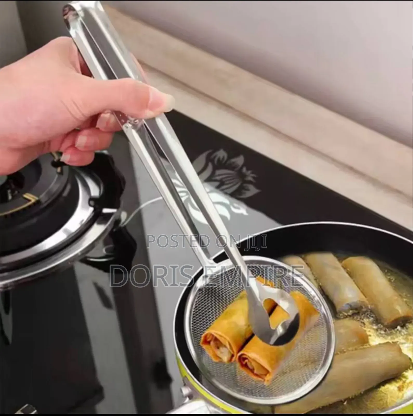 Innovative" Stainless Steel 2-in-1 Frying Food Strainer