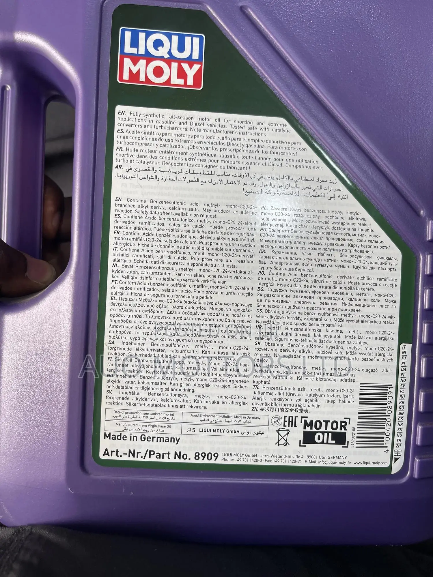 Liqui Moly Synthoil Race Tec Gt1 10w-60