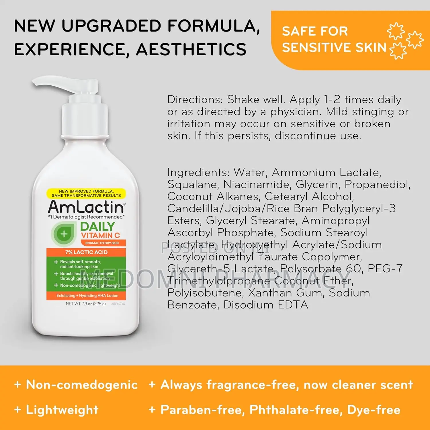 Amlactin Daily Vitamin C Lotion With 7% Lactic Acid 225g