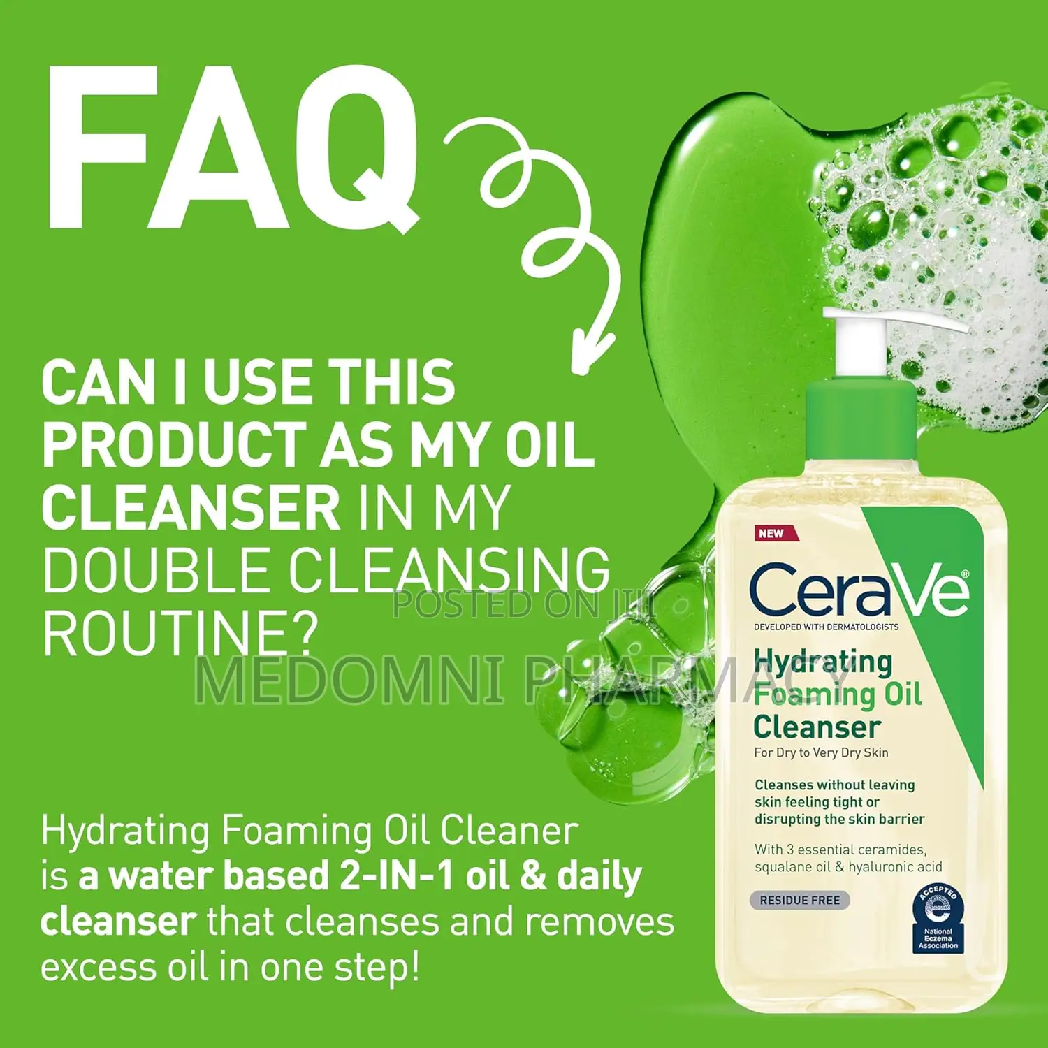 Cerave Hydrating Foaming Oil Cleanser 473ml