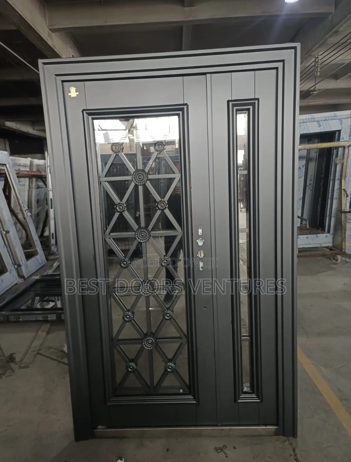 4ft by 7ft French Glass Gray Series 022