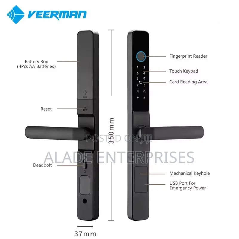 Waterproof Aluminum Door  Fingerprint Smart Lock