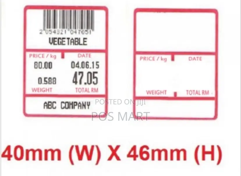 40mm X 46mm Weighting Scale Direct Thermal Label Sticker