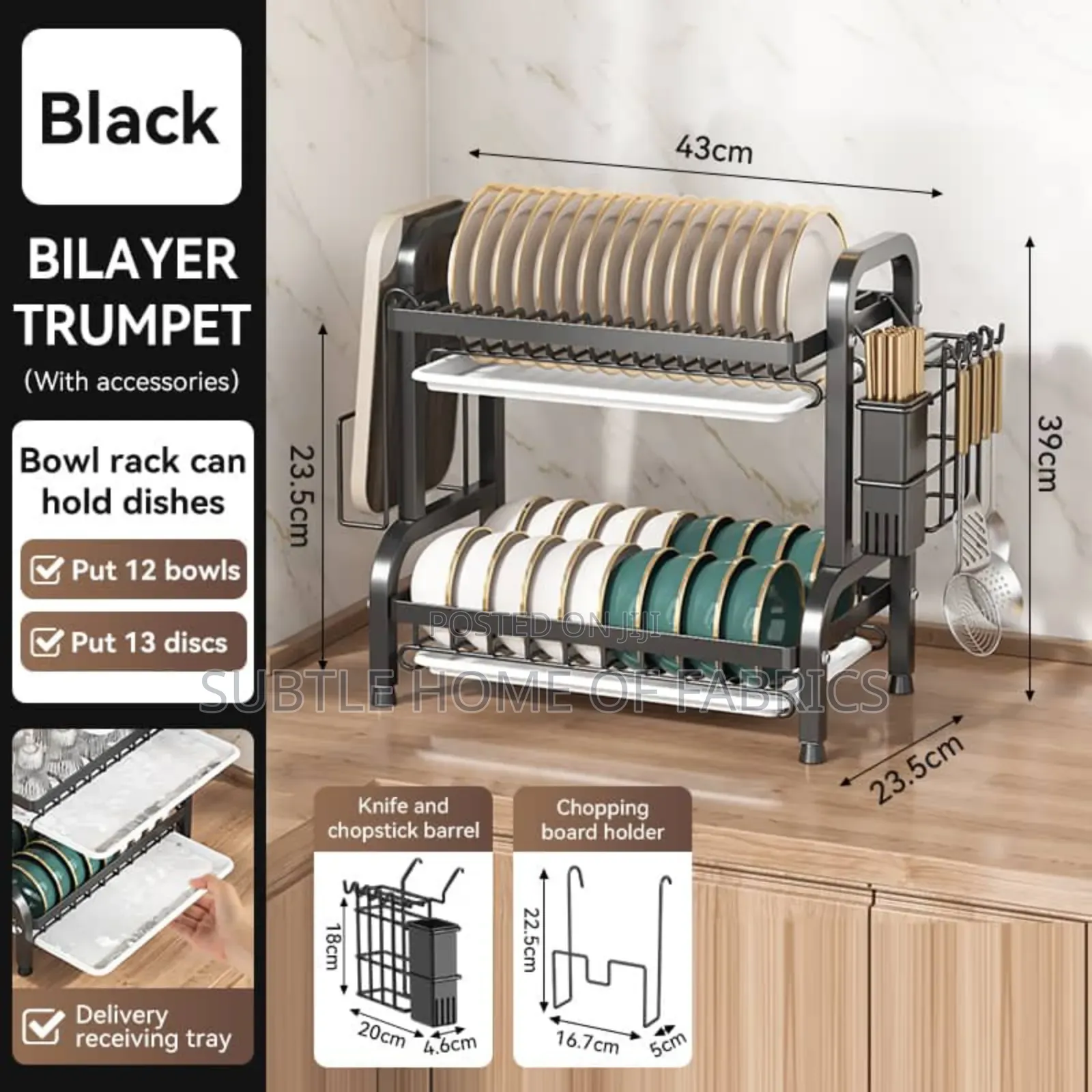 Durable 2-Tier Over the Sink Dish Rack