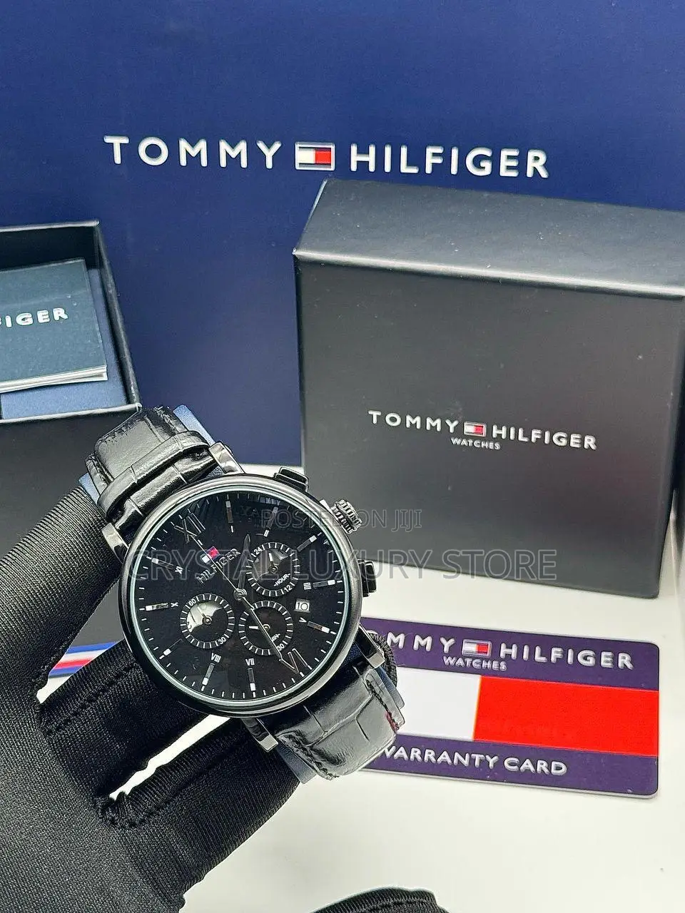 Tommy Hilfiger Quality Men Genuine Leather Wristwatch
