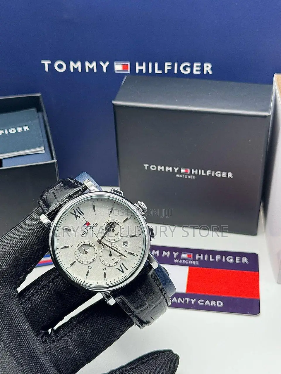 Tommy Hilfiger Quality Men Genuine Leather Wristwatch