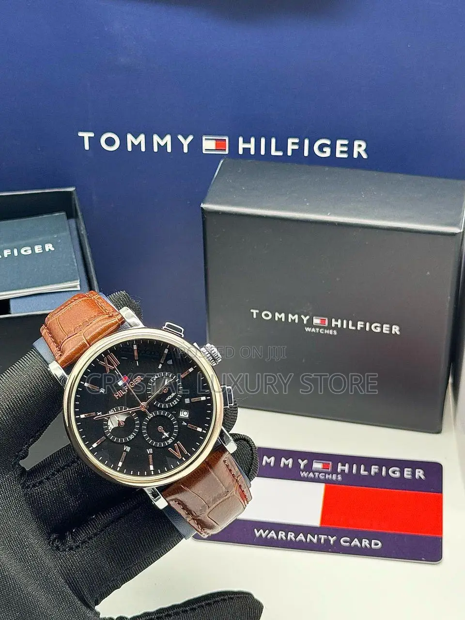Tommy Hilfiger Quality Men Genuine Leather Wristwatch