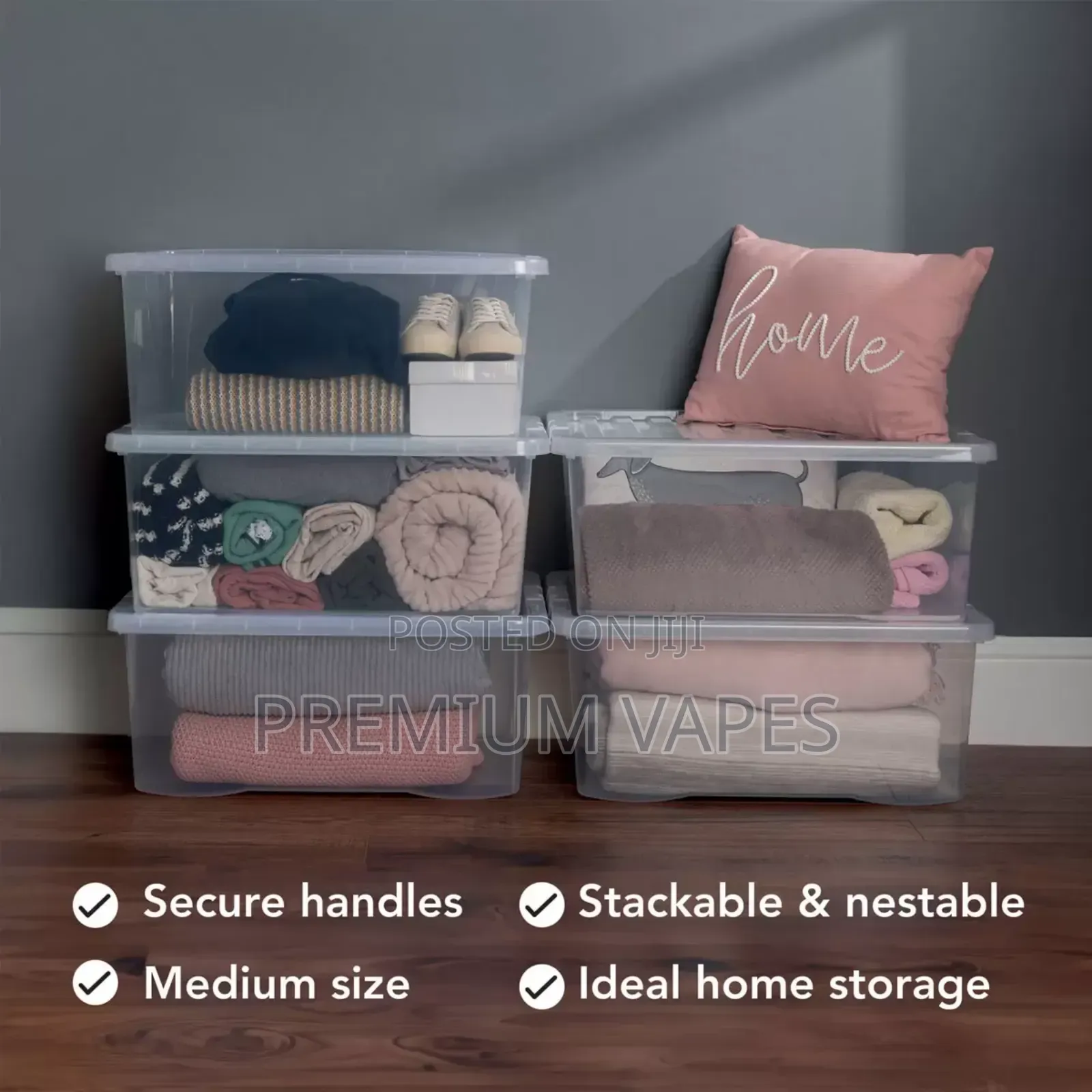 Wham 45l Crystal Clear Plastic Box and Lid