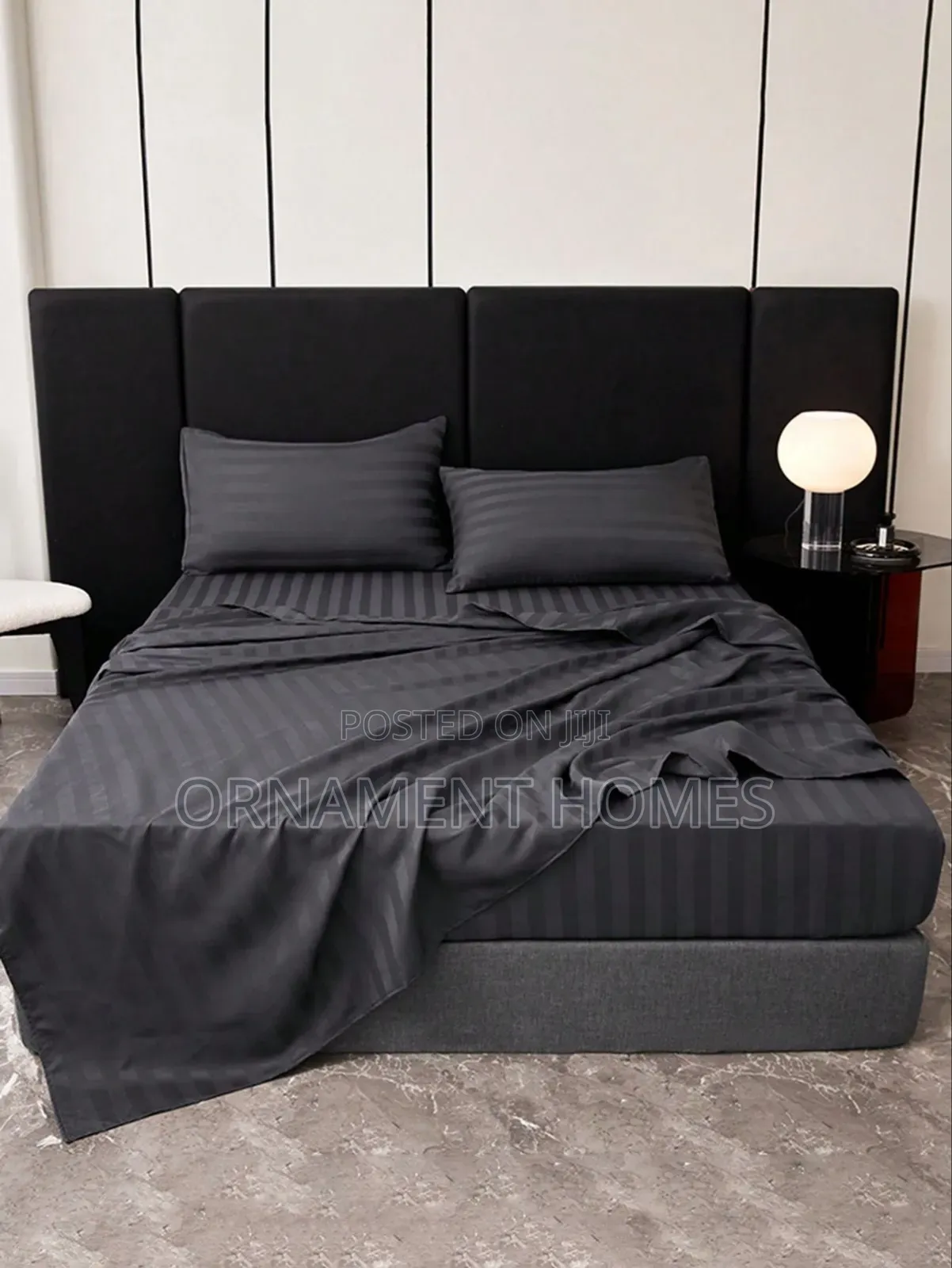 Silk Grey Bedsheet, Pilliowcases and Duvet Cover
