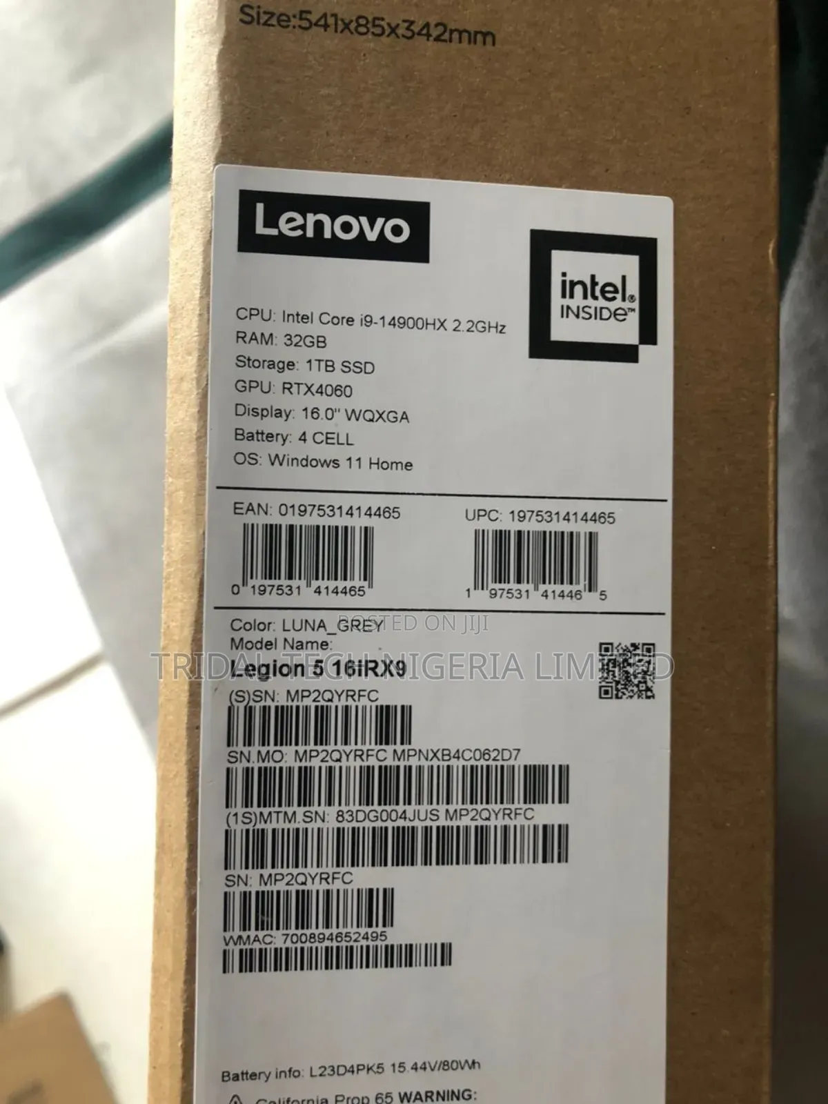 New Laptop Lenovo Legion 5 32GB Intel Core i9 SSD 1T