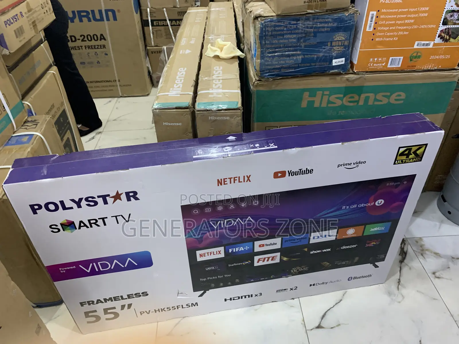 Polystar 55 Inches Smart Tv With Wi-Fi Connectivity