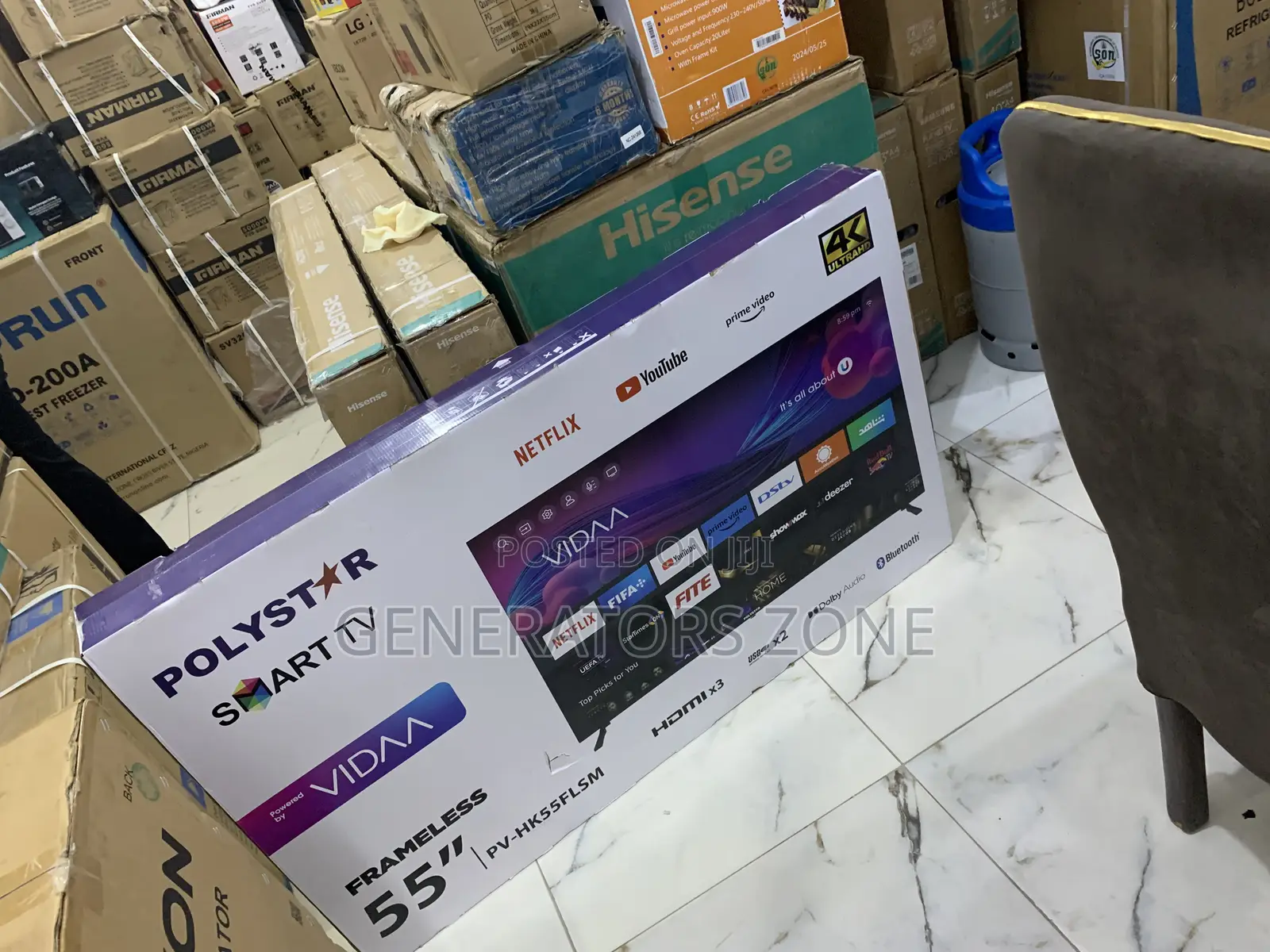 Polystar 55 Inches Smart Tv With Wide Color Gamut