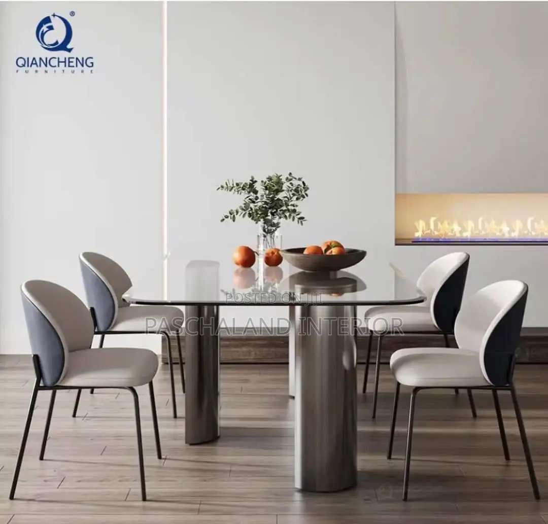 Luxury Glass Top Dining Table Set