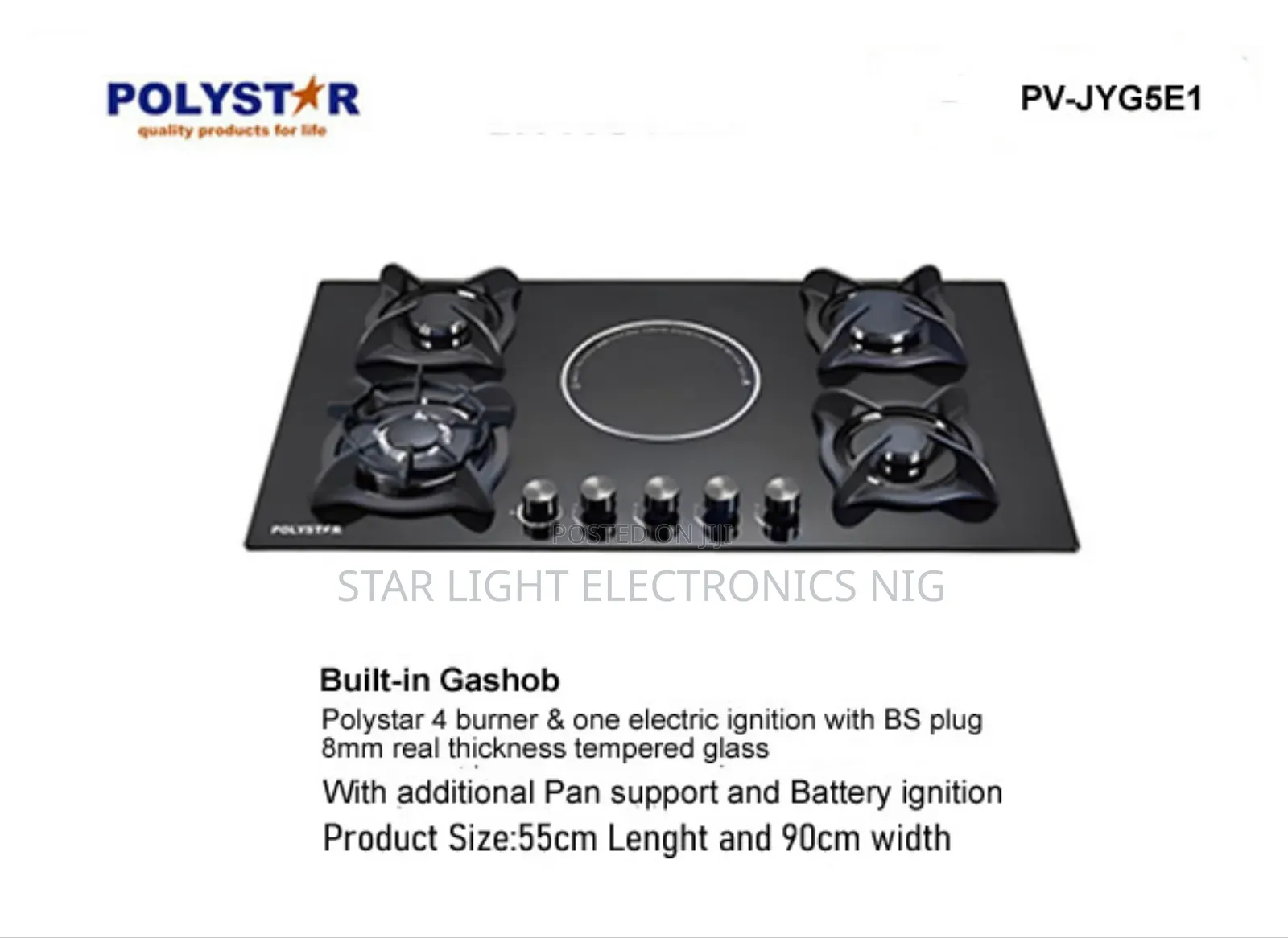 4 Gas1 Electric Center Black Polystar