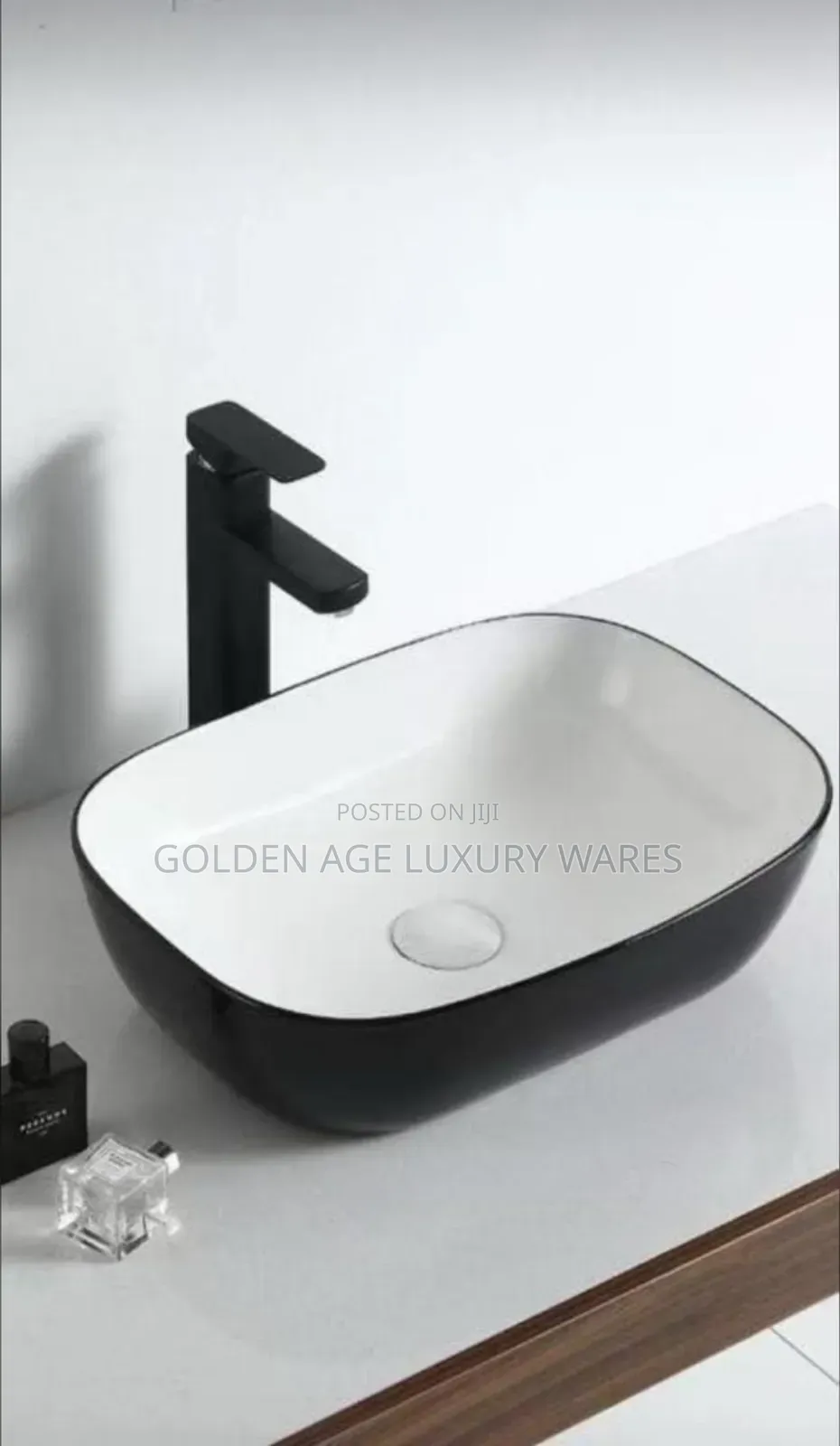 Black and White Countertop Basin
