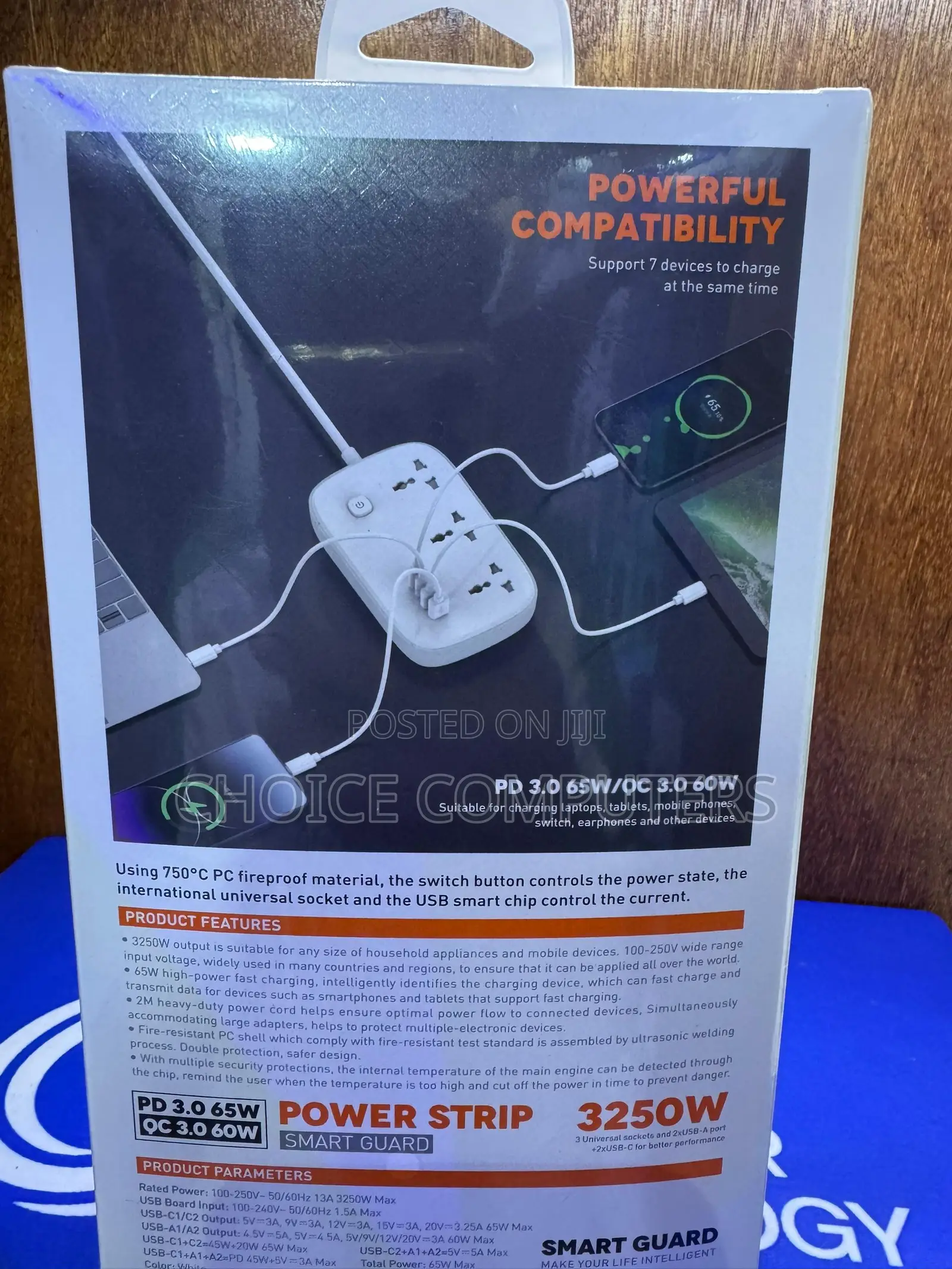 Ldnio 3 Outlets 4 Usb & Usb-c Power Strip Surge Protector