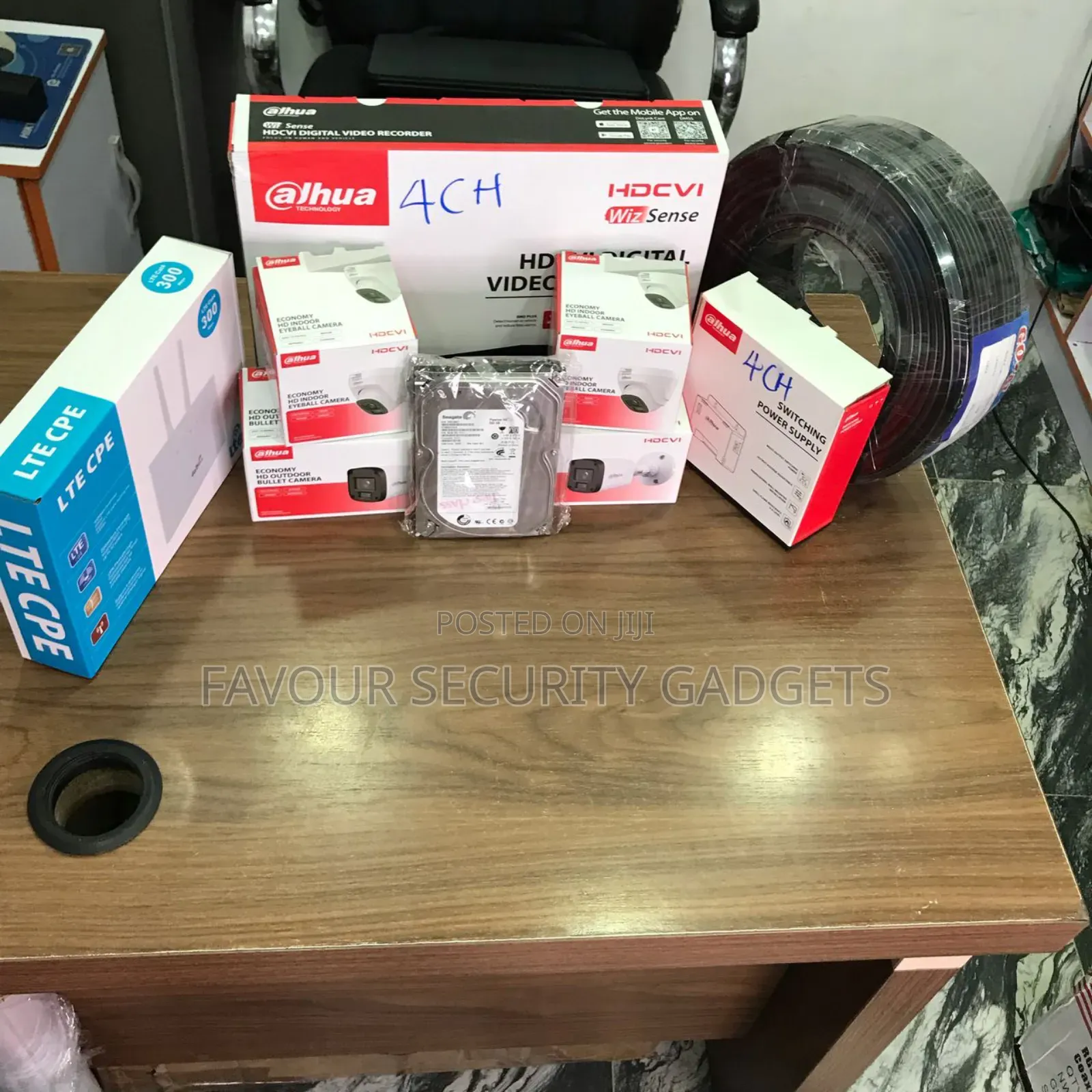 Dahua 4 Channel Complete Kit With 100m Cable and Router