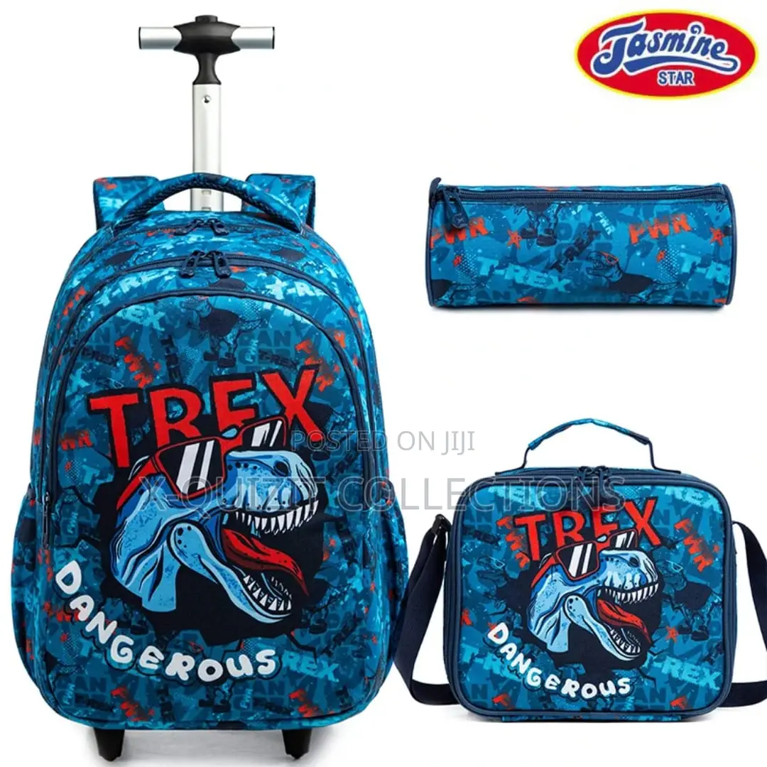 Jasmine Star Trolley 3pc School Bag Set – Trex (18′′)