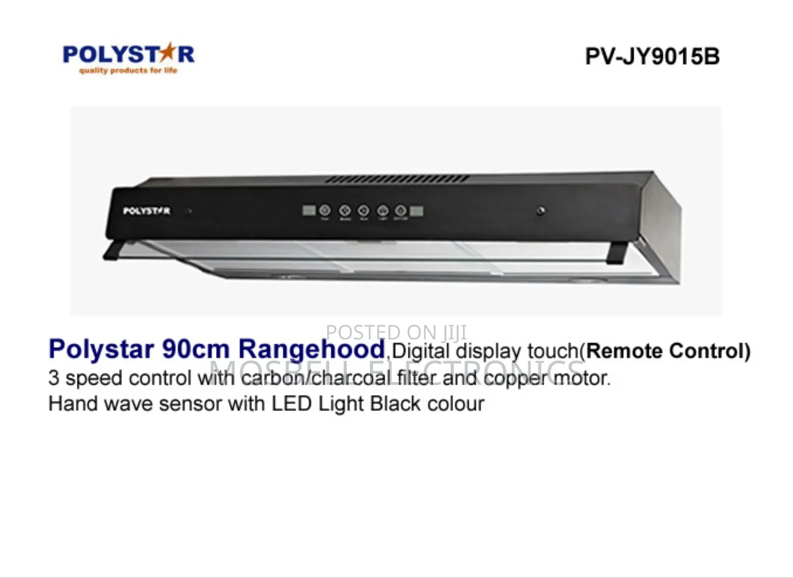 Polystar 90cm Rangehood/Heat Extractor
