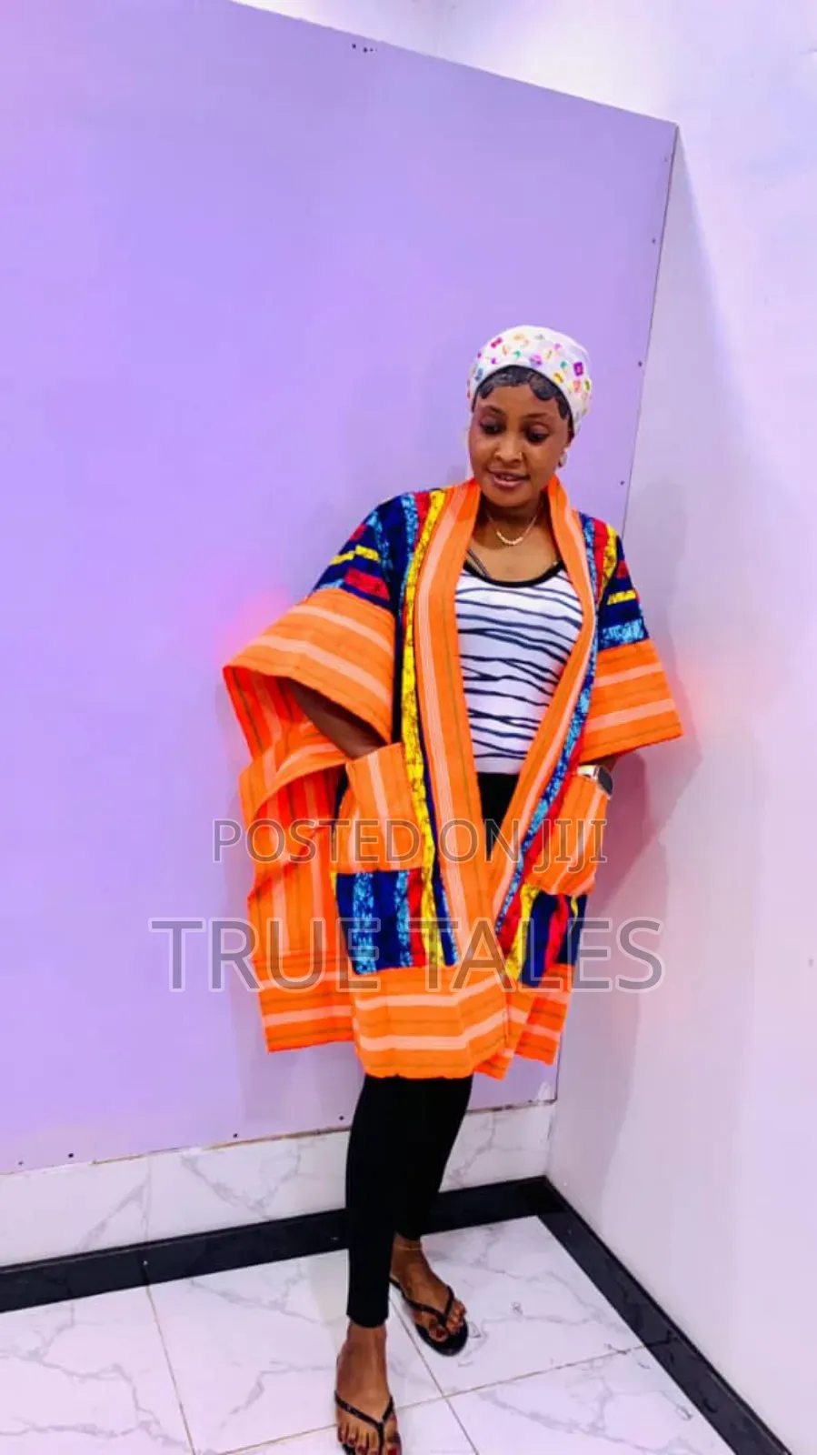 Kimono Aso Oke/Ankara Combo Wear