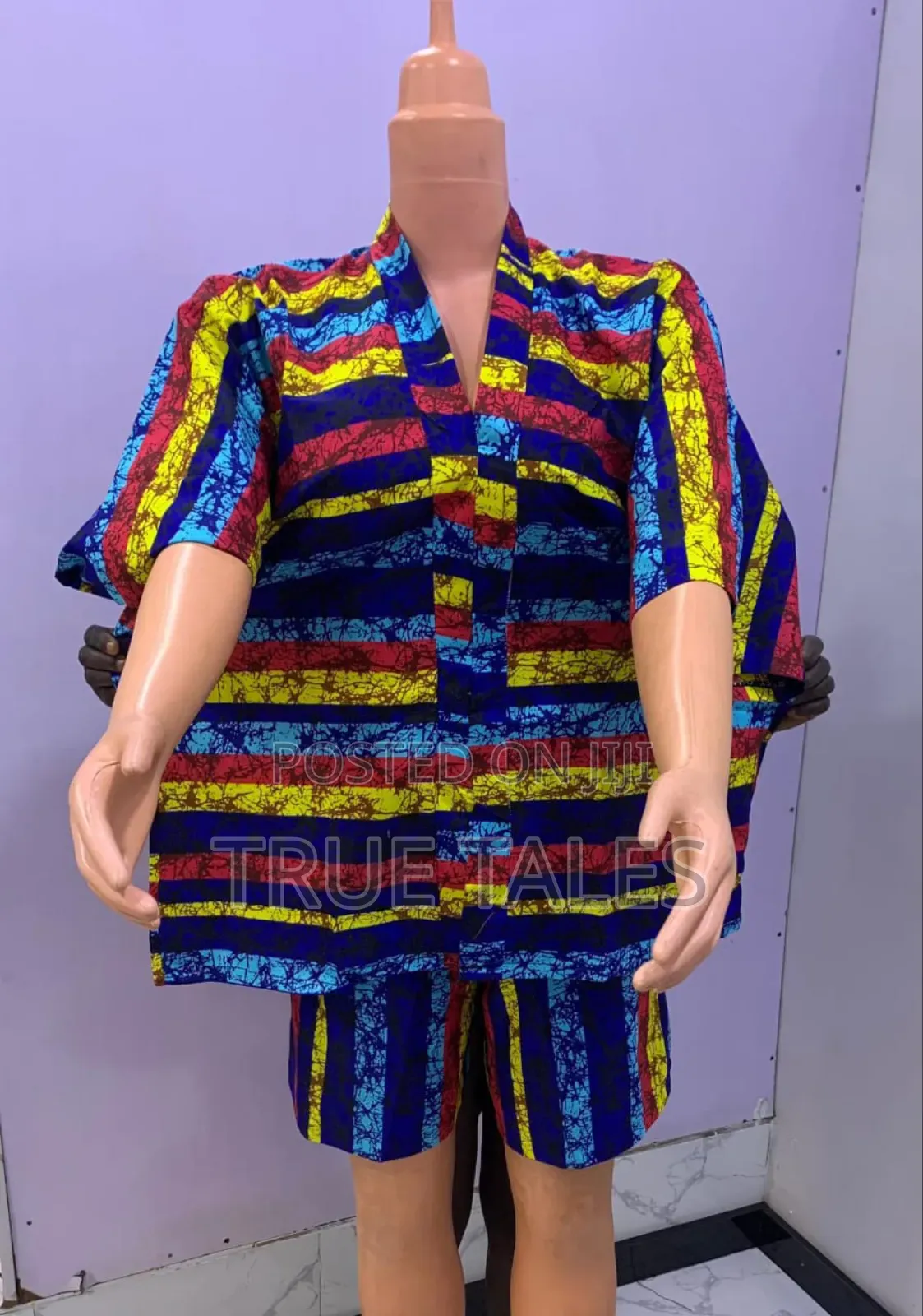 Ankara Fabric Tunic Tops And Shorts Sets