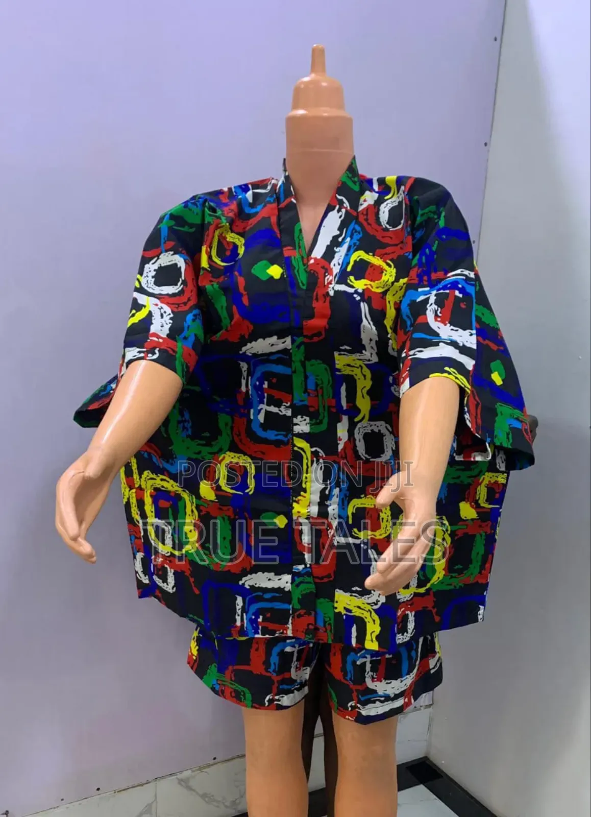 Ankara Fabric Tunic Tops And Shorts Sets