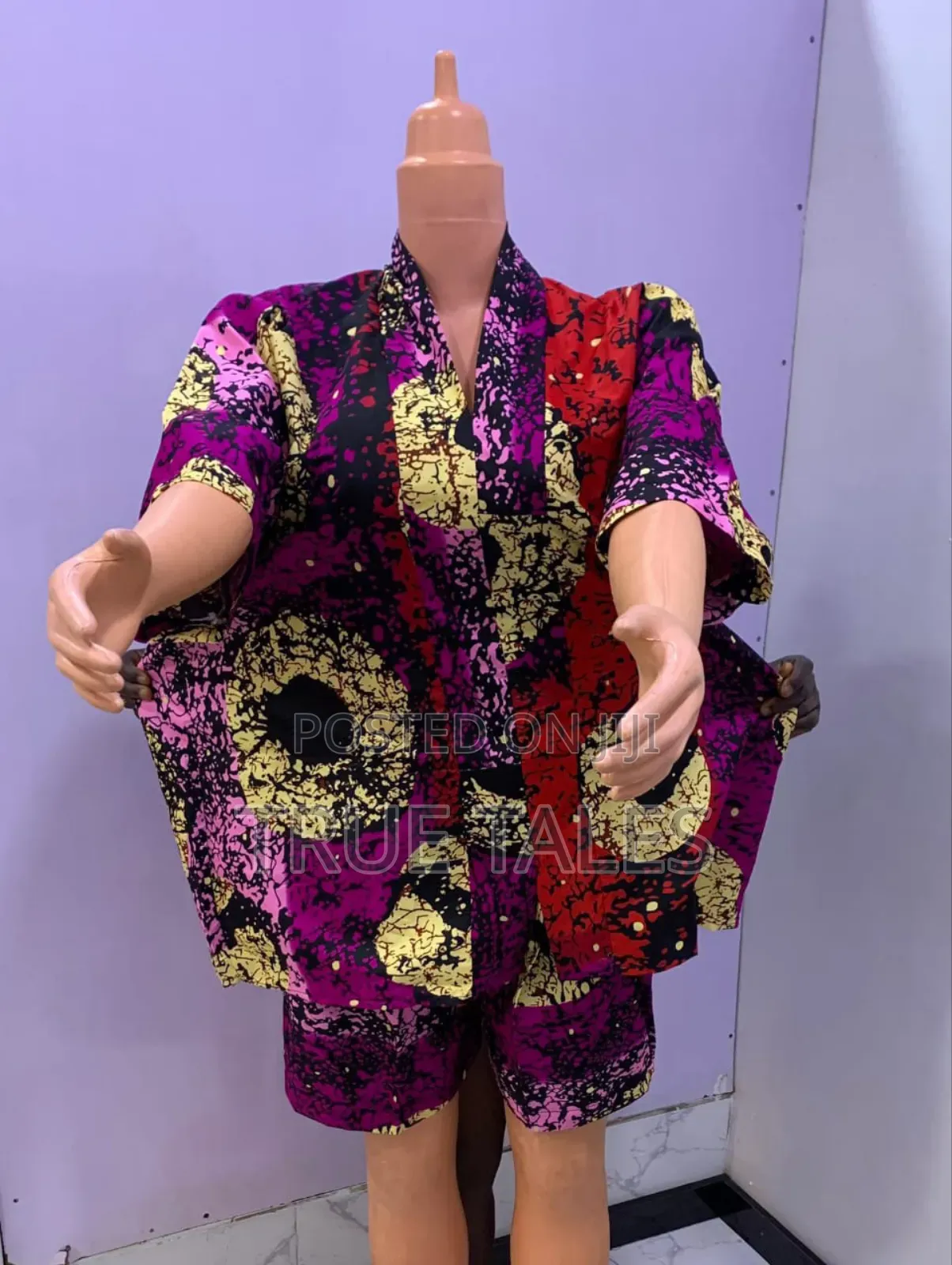 Ankara Fabric Tunic Tops And Shorts Sets