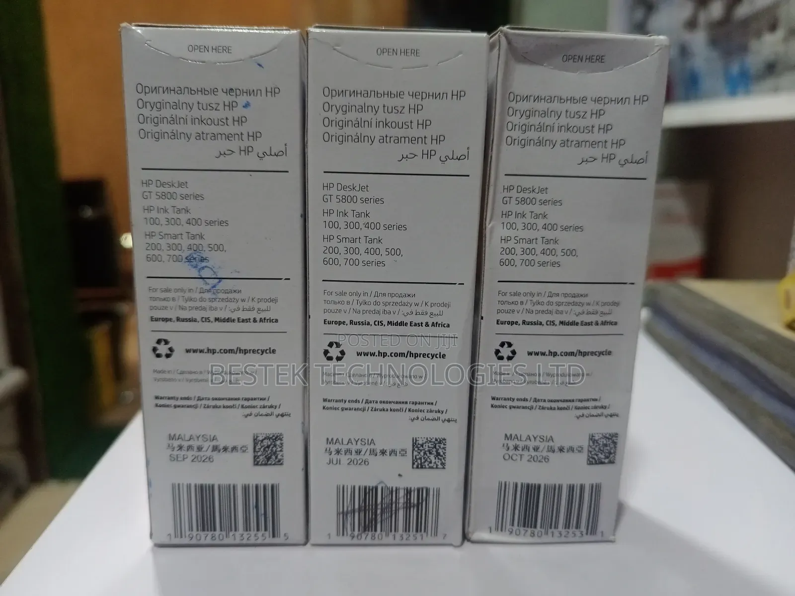 Original Hp Gt52 Color Ink