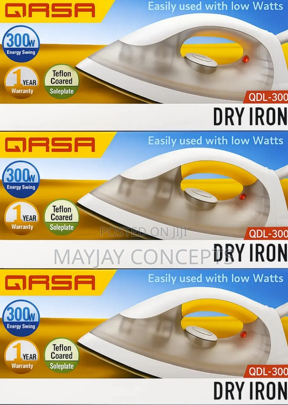 Qasa Energy Saving Dry Iron for Solar and Electricity-300w