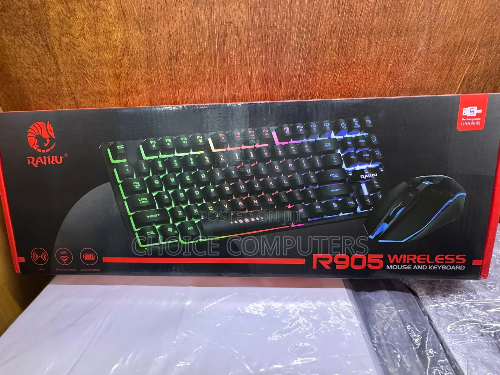 Raiku Rgb R905 Rechargeable Wireless Keyboard And Mouse