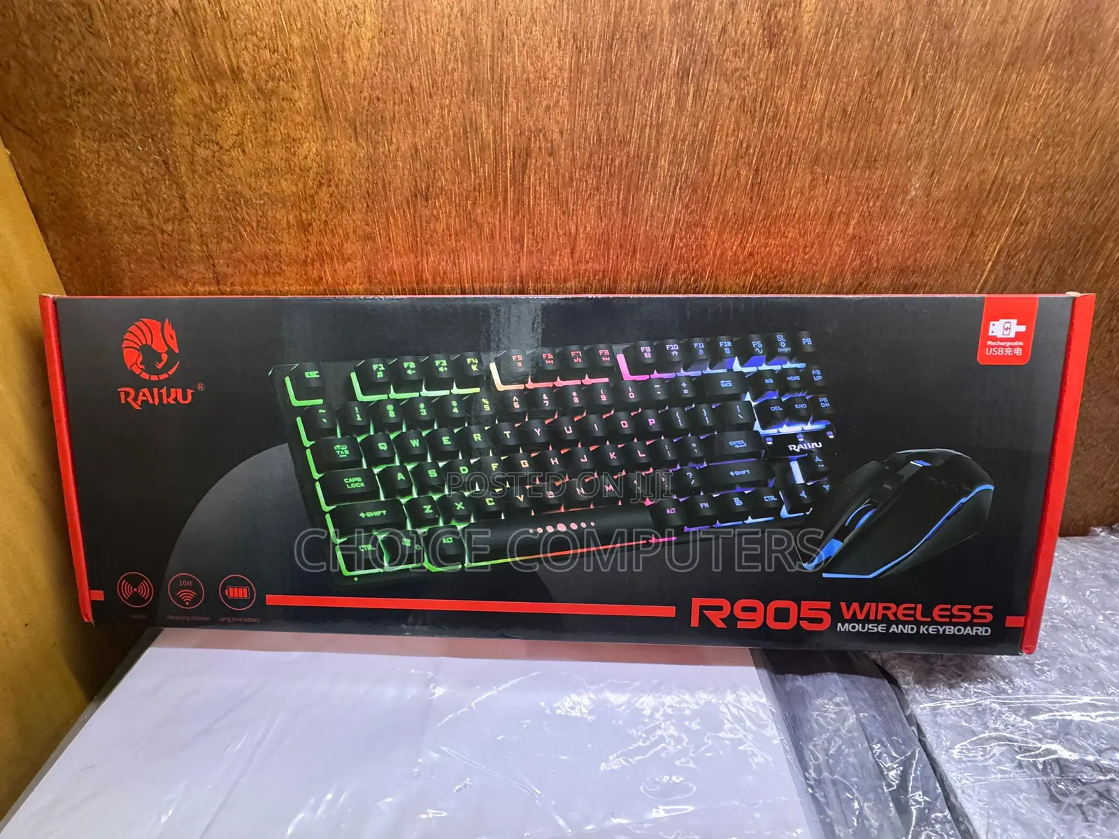 Raiku Rgb R905 Rechargeable Wireless Keyboard And Mouse