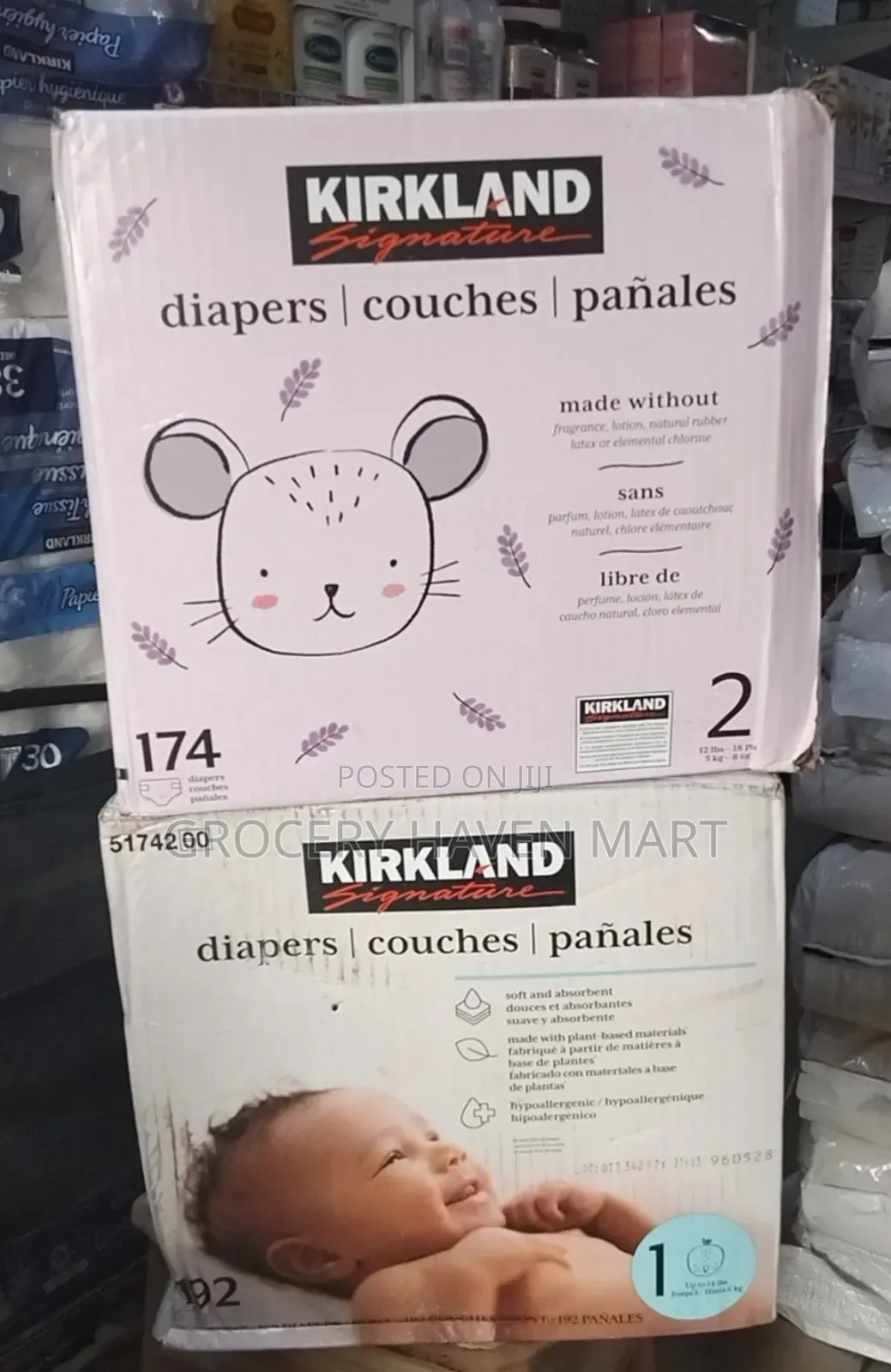 Kirkland Signature Daipers Sizes 1-2