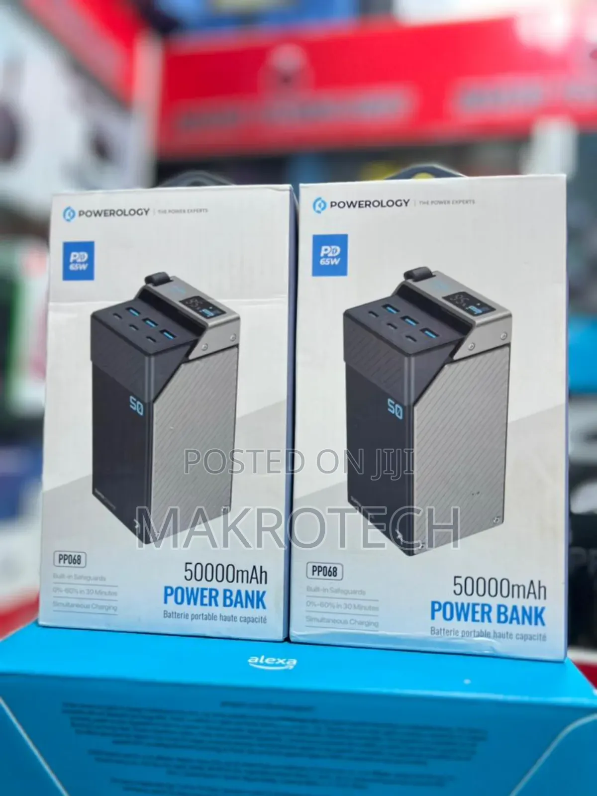 Powerology 50000mah Power Bank 65w 3×Pd Type-c And 3×Usb-a -