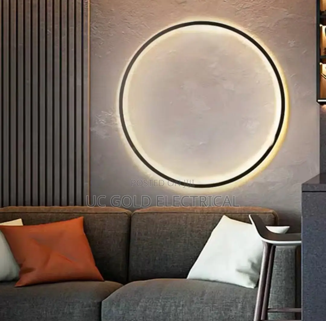 New Modern Led Wall Lamp Black Gold Circle Wall Decor Home
