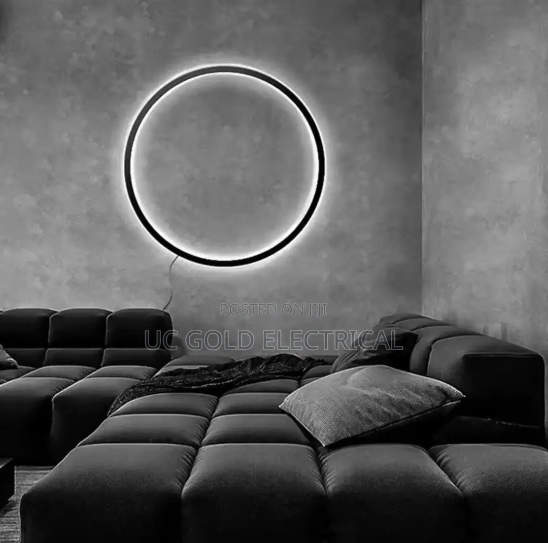 New Modern Led Wall Lamp Black Gold Circle Wall Decor Home