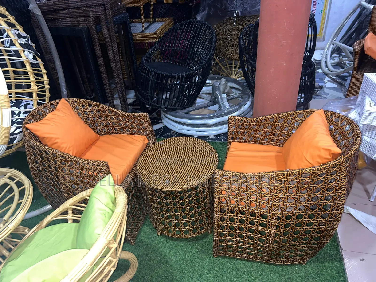 I and You Rattan Chair and Centre Stool