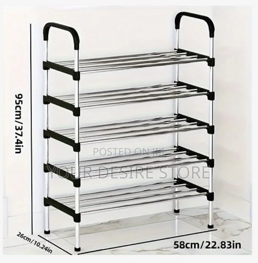Shoe Rack Stackable Assembly Shoe Clothes Organizer-5 Layers