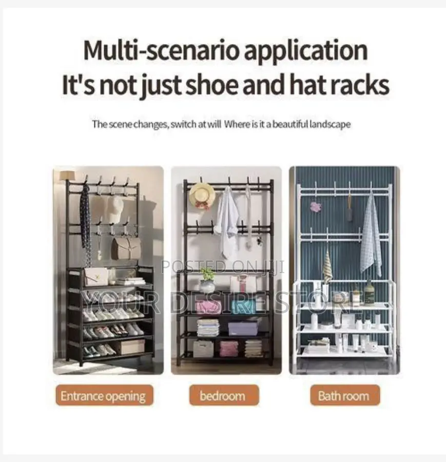 Modern 5 Tier 80cm Multi Functional Shoe and Hat Rack