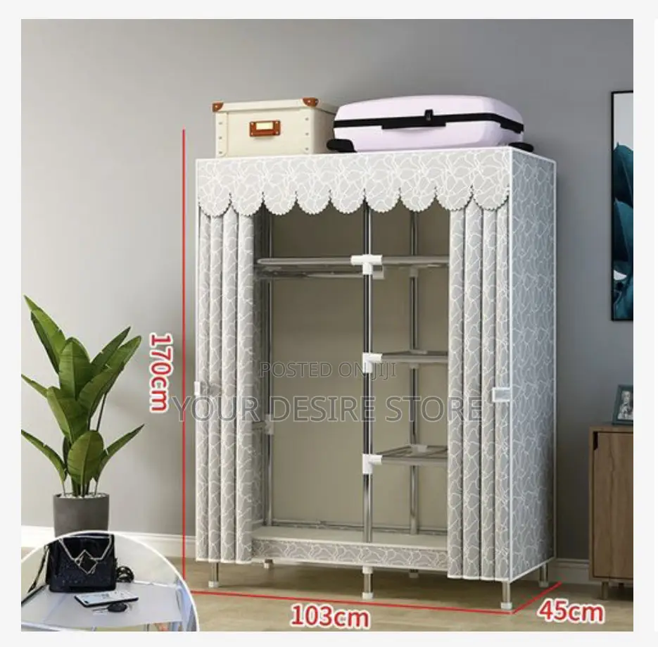 2 Column Mobile Steel Wardrobe
