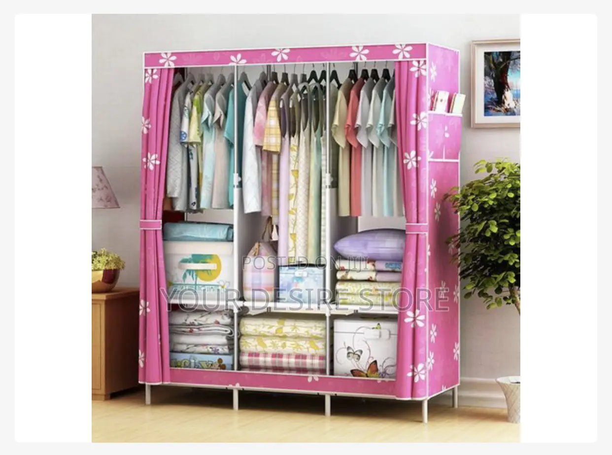 3 Column Mobile Steel Wardrobe