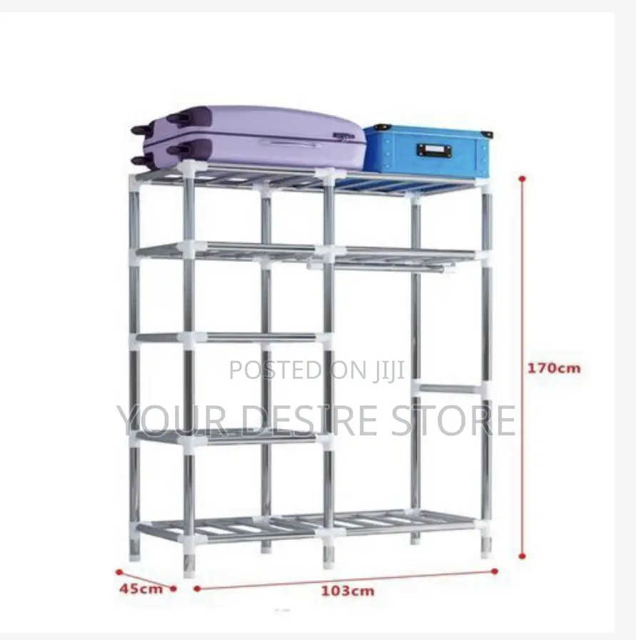 Mobile Wardrobe With Zebra Pattern Cover Fabric