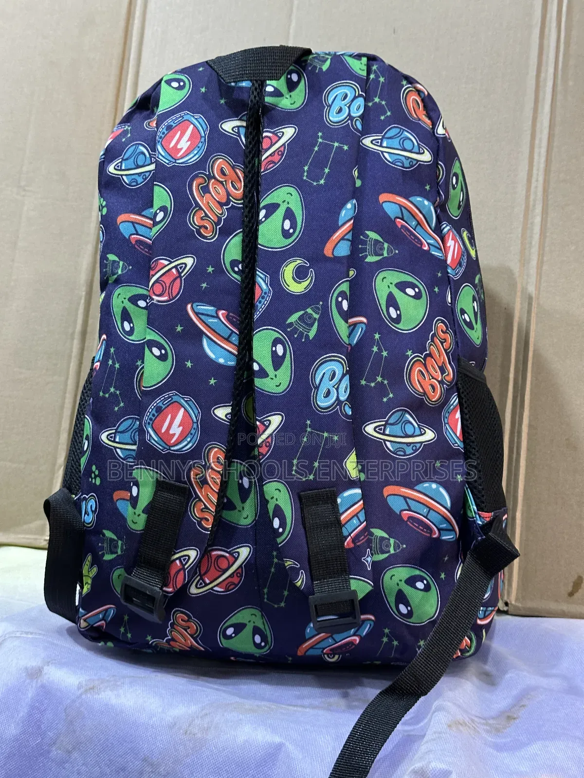Blue and Green Multi Coloured Stock School Bag