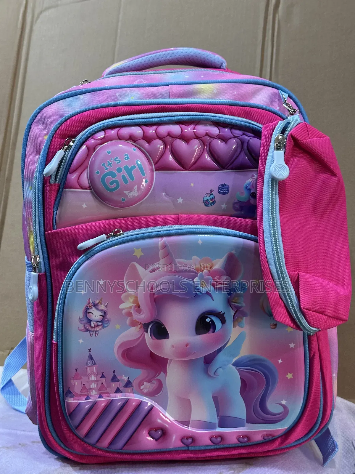 Pink School Bag and Pencil Case for Girls